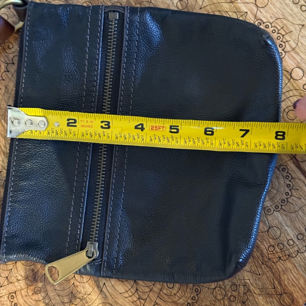 Universal Thread Dark Leather Black Crossbody Bag - image 4